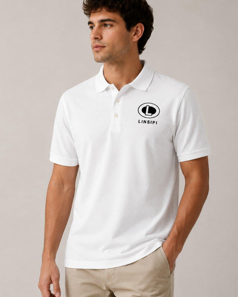 LINSIPI Slim Fit Signature Polo - White