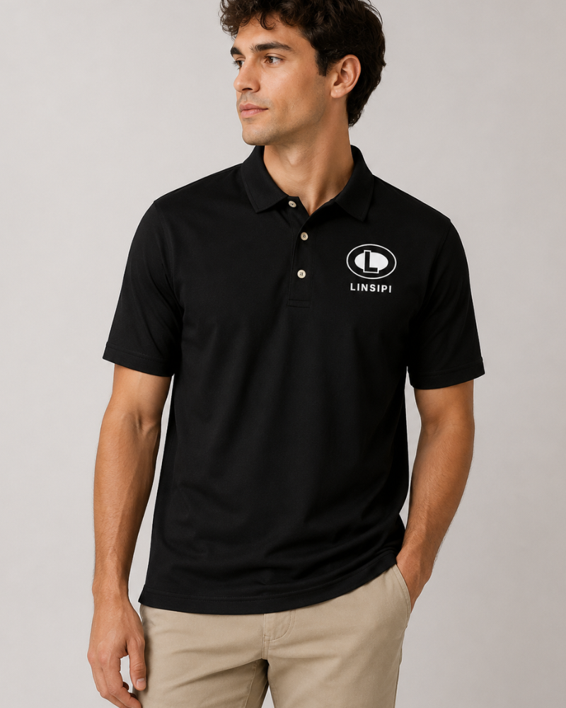 LINSIPI Slim Fit Signature Polo - Black
